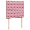 vidaXL Boxspring met matras fluweel roze 90x190 cm