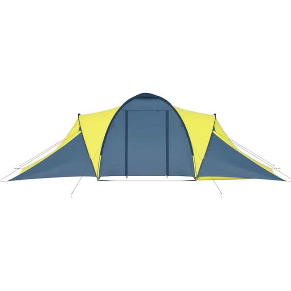 vidaXL Tent 6-persoons blauw en geel