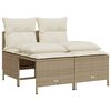 vidaXL 5-delige Loungeset met kussens poly rattan beige