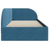 vidaXL Hoekbedframe Blauw 80 cm x 200 cm Polyester en multiplex