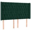 vidaXL Hoofdbord met randen 163x16x118/128 cm fluweel donkergroen