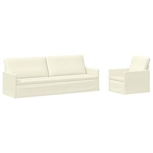 vidaXL Bankstel 2 pcs Cr&egrave;mekleurig Katoen Stof