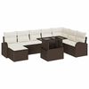 vidaXL Tuin Sofa Set 9 st Bruin en Cr&egrave;me poly rattan