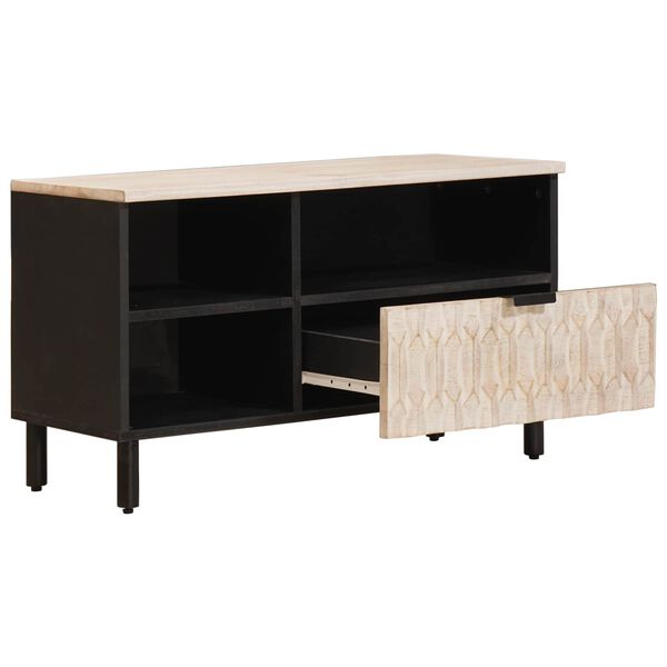 vidaXL TV-kast Witte Was Afwerking 80 x 33 x 46 cm Massief Mango Hout