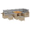 vidaXL Tuin Sofa Set 9 pcs Beige poly rattan
