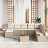 vidaXL Tuin Sofa Set met kussen 9 pcs Beige poly rattan