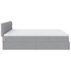 vidaXL Ottoman bed met matrassen en LED's 180x200cm stof lichtgrijs