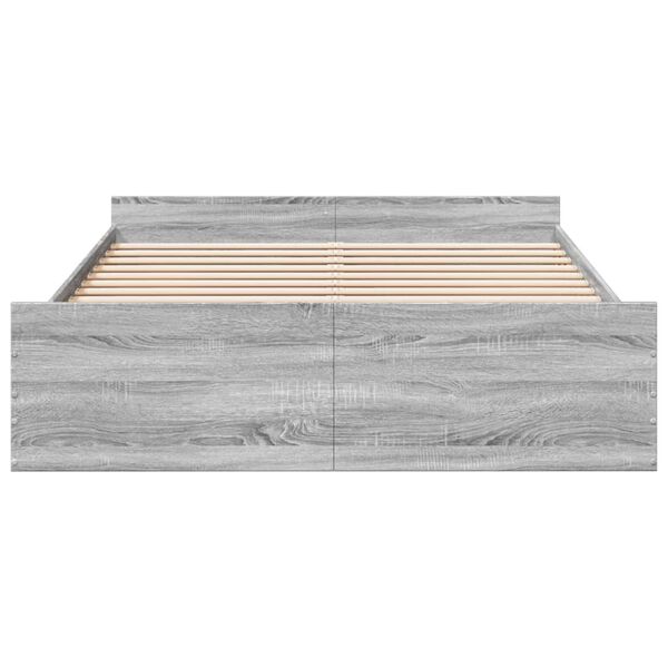 vidaXL Bedframe met lades bewerkt hout grijs sonoma eiken 160x200 cm