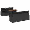 vidaXL Tuin Sofa Set met opslag 7 pcs Zwart Poly riet