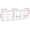 vidaXL Dressoir 230x35x80 cm massief grenenhout wit