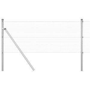 vidaXL gelast draadhek met grondbevestiging 50 x 0,5 m Zilverkleurig