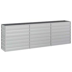 vidaXL Plantenbak verhoogd 240x40x77 cm gegalvaniseerd staal zilver