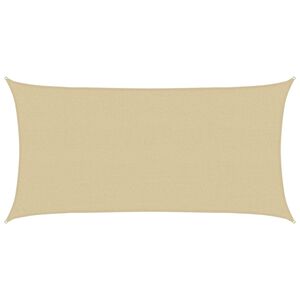 vidaXL Zonneschaduwzeil Beige 2,5 x 6 m HDPE