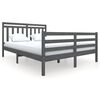 vidaXL Bedframe massief hout grijs 160x200 cm