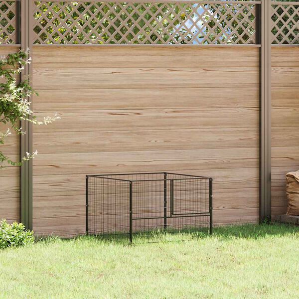 vidaXL Hondenkennel 100x100x70 cm staal zwart