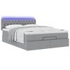 vidaXL Bed poef met matras en LED's stof 140x190 cm lichtgrijs