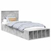 vidaXL Bedframe met plank Beton Grijs 90 x 200 cm Bewerkt hout