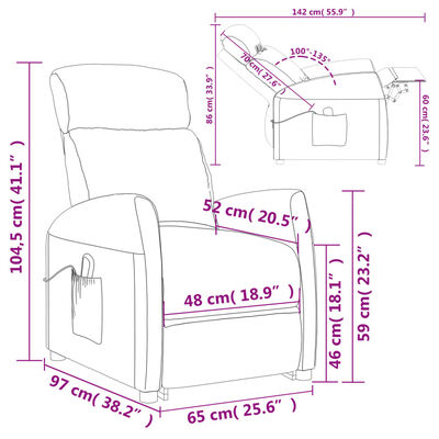vidaXL Sta-op-stoel stof lichtgrijs