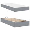 vidaXL Bedframe met matras met matras 2 pcs Lichtgrijs Stof