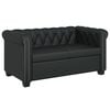 vidaXL Tweezitsbank Chesterfield-stijl kunstleer zwart