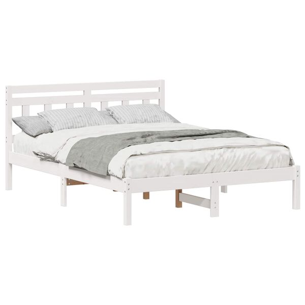 vidaXL Bedframe Wit 120 x 190 cm Massief grenenhout
