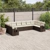 vidaXL 10-delige Loungeset met kussens poly rattan bruin