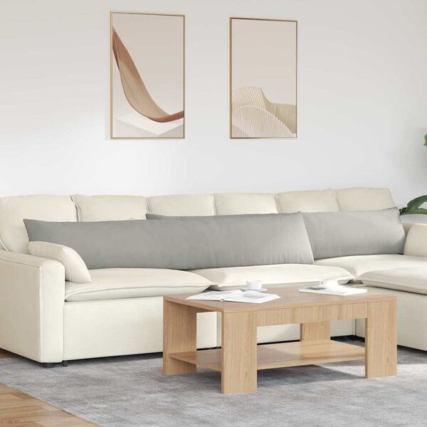 vidaXL Sofa Kussens 2 stuks Lichtgrijs 200 x 40 cm Stof