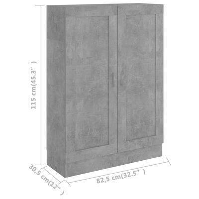vidaXL Boekenkast 82,5x30,5x115 cm spaanplaat betongrijs