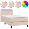 vidaXL Boxspring met matras en LED kunstleer cappuccinokleur 80x200 cm