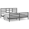 vidaXL Bedframe massief hout grijs 200x200 cm