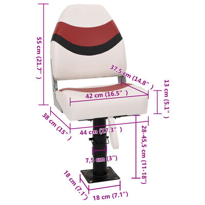 vidaXL Bootstoelen 2 st met poot in hoogte verstelbaar 360° draaibaar