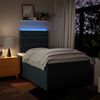 vidaXL Boxspring met matras stof blauw 120x200 cm