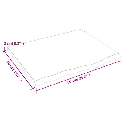 vidaXL Wandschap 60x50x2 cm onbehandeld massief eikenhout