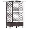 vidaXL Verhoogd Bed met Trellis en Dak Bruin 124 x 40 x 129 cm PP