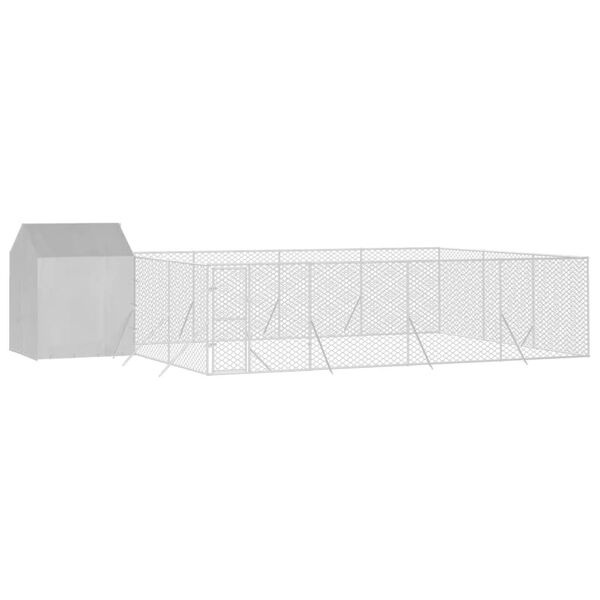 vidaXL Hondenkennel met dak 10x6x2,5 m gegalvaniseerd staal zilver