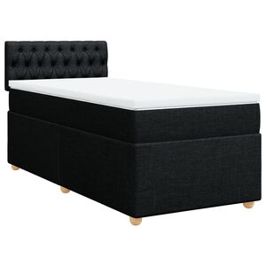 vidaXL Boxspring met matras stof zwart Single (alleen AU)