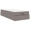 vidaXL Bedframe met matras 2 st Taupe Stof