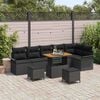 vidaXL Tuin Sofa Set met kussen met opslag met kussen 9 pcs Zwart