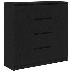 vidaXL Dressoir met lades 100,5x35x98,5 cm spaanplaat zwart eiken
