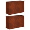 vidaXL Plantenbak 2 st Roestkleurig 80 x 30 x 50 cm weervast staal