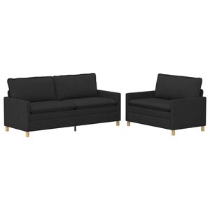 vidaXL Bankstel 2 st Zwart Stof