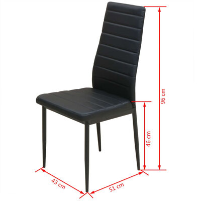 vidaXL Eetkamerset tafel en stoel zwart 5-delig