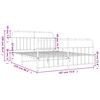 vidaXL Bedframe met hoofd- en voeteneinde metaal wit 183x213 cm