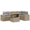 vidaXL 6-delige Loungeset met kussens poly rattan beige