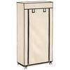 vidaXL Schoenenkast met hoes 58x28x106 cm stof cr&egrave;me