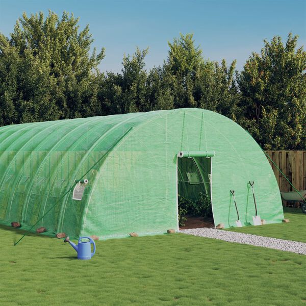 vidaXL Tuinkas met stalen frame 84 m&sup2; 14x6x2,85 m groen