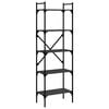 vidaXL Boekenkast 5-laags 56x31,5x174 cm bewerkt hout zwart