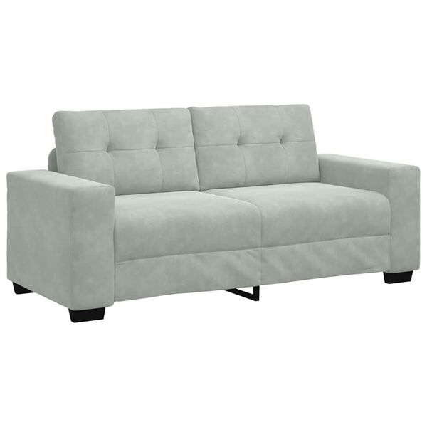 vidaXL Loveseat bank 180x77x82 cm fluweel lichtgrijs