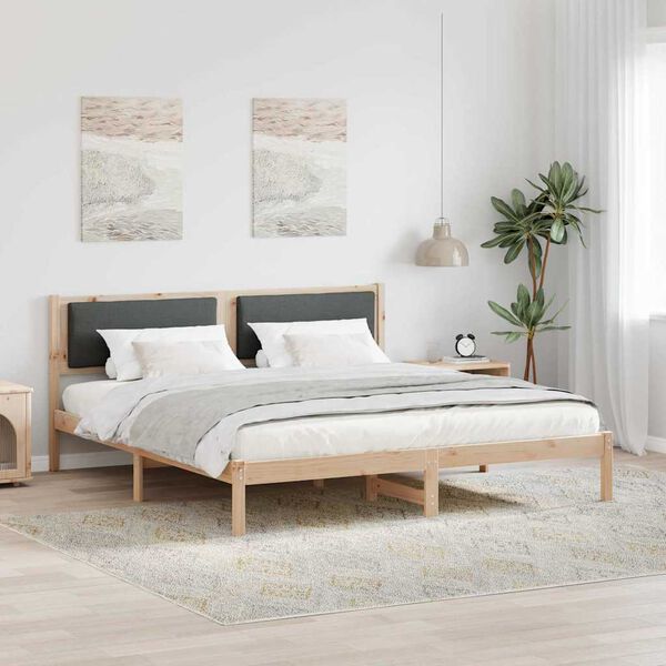 vidaXL Bedframe Donkergrijs 180 x 200 cm Massief grenenhout