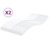 vidaXL Schuimmatrassen 2 st 7 zones hardheid 20 ILD 100x200 cm wit